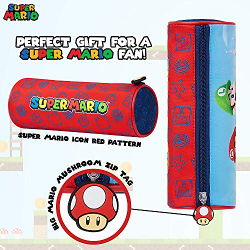 Super Mario Estuche Escolar, Material Escolar para Niños, Estuches Escolares Diseño Mario Bros y Luigi, Merchandising Oficial, Regalos Para Ninos Adolescentes