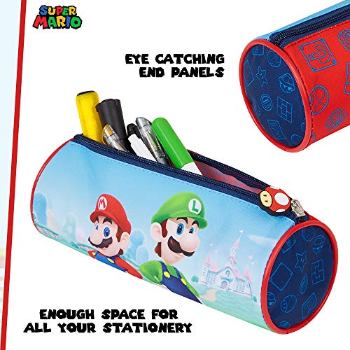 Super Mario Estuche Escolar, Material Escolar para Niños, Estuches Escolares Diseño Mario Bros y Luigi, Merchandising Oficial, Regalos Para Ninos Adolescentes