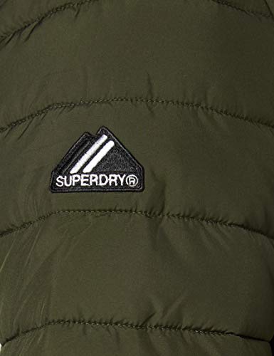 Superdry Chaqueta Fuji con Capucha Acolchada, Caqui del Ejército, XL para Hombre