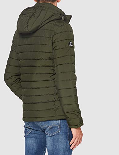 Superdry Chaqueta Fuji con Capucha Acolchada, Caqui del Ejército, XL para Hombre