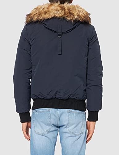 Superdry Everest Bomber Chaqueta, Azul Marino y Cromo, M para Hombre