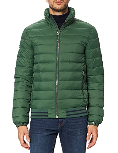 Superdry Fuji Bomber Chaqueta, Gris Oscuro, M para Hombre