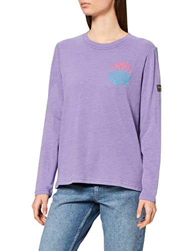 Superdry Heritage Mountain LS Top Camiseta, Prism Violet, M para Mujer