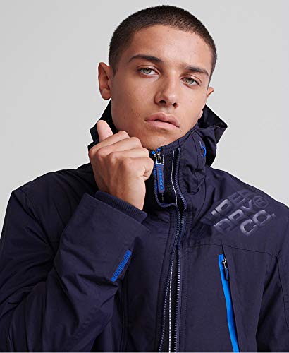 Superdry Hooded Polar Wind Attacker Chaqueta Deportiva, Azul (Nu Navy A7p), XS para Hombre