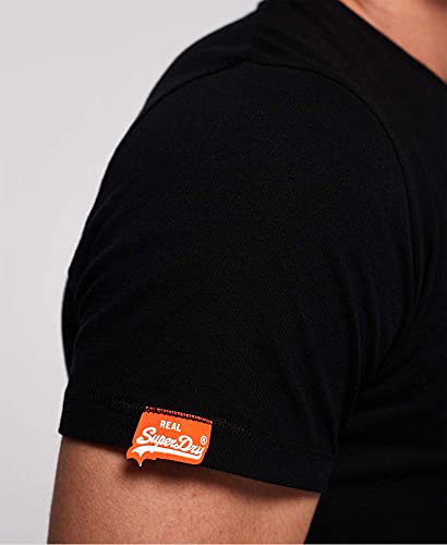 Superdry Orange Label Vntge Emb S/S tee Camiseta, Negro (Black 02A), Large para Hombre