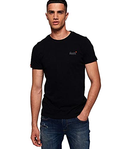 Superdry Orange Label Vntge Emb S/S tee Camiseta, Negro (Black 02A), Large para Hombre