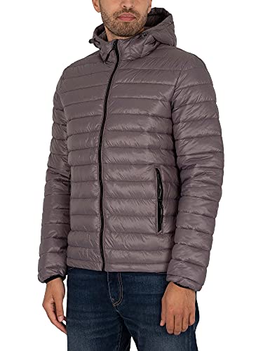 Superdry Shine Hooded Fuji-Sudadera con Capucha Chaqueta para Hombre, Gris Medio, X-Small