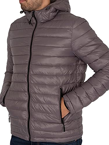 Superdry Shine Hooded Fuji-Sudadera con Capucha Chaqueta para Hombre, Gris Medio, X-Small