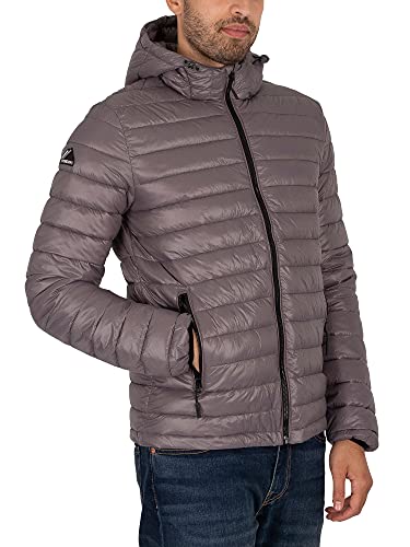 Superdry Shine Hooded Fuji-Sudadera con Capucha Chaqueta para Hombre, Gris Medio, X-Small