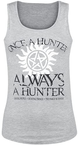 Supernatural Once A Hunter Always A Hunter Mujer Pijama Gris Claro Jaspeado/Negro L