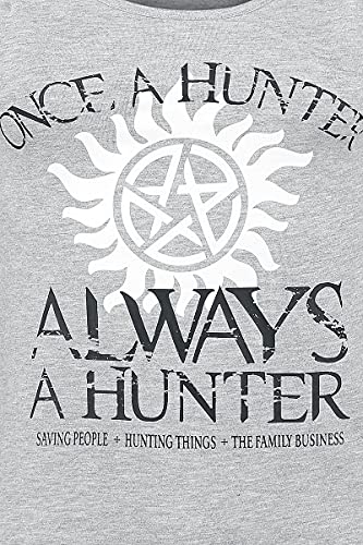 Supernatural Once A Hunter Always A Hunter Mujer Pijama Gris Claro Jaspeado/Negro L