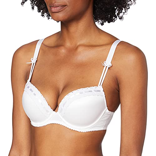 Susa 7432 - Sujetador básico para mujer, Blanco, 90A