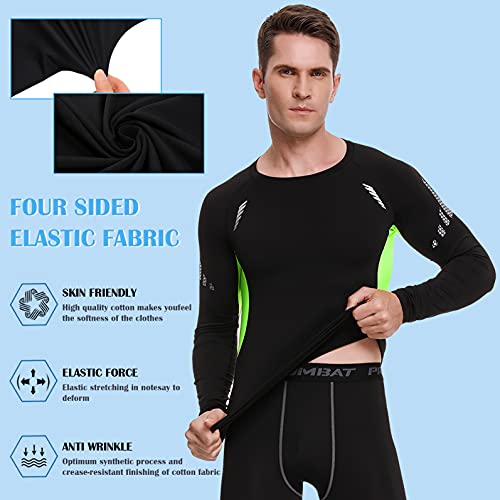 Sykooria Camiseta de Compresión Manga Corta Manga Larga para Hombre Ropa Deportiva de Transpirable y Secado Rápido para Deporte Running Ciclismo Fitness Gym Entrenamiento