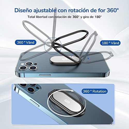 Syncwire Soporte Anillo Móvil, Rotación de 360 ° Ajustable, Aleación de Zinc, Soporte para Teléfono Móvil Compatible con Soporte Magnético para Coche, iPad, iPhone, Samsung, Xiaomi, Huawei y Más