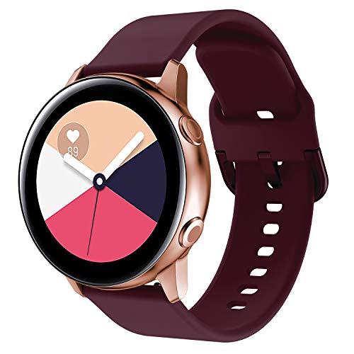 Syxinn Compatible con Galaxy Watch Active/Active2 40mm 44mm Correa de Reloj 20mm Silicona Banda Pulsera para Galaxy Watch 42mm/Gear Sport/Gear S2 Classic/Ticwatch 2