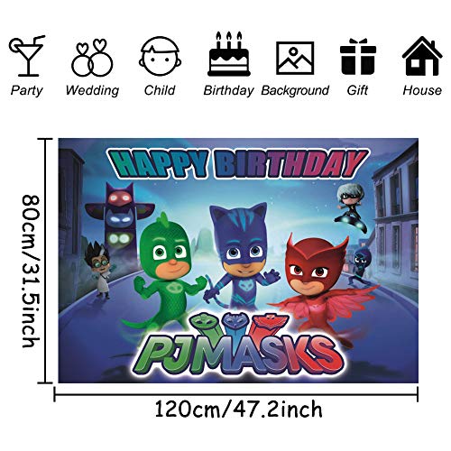 SZWL Fondos Fotografia, Paño de Fondo de Dibujos Animados, Póster de Fiesta de Niños Cumpleaños Foto Fondo Decoración de Mesa Suministros Niños Fiesta Booth Props Vinilo (120X80CM)