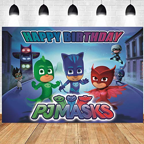 SZWL Fondos Fotografia, Paño de Fondo de Dibujos Animados, Póster de Fiesta de Niños Cumpleaños Foto Fondo Decoración de Mesa Suministros Niños Fiesta Booth Props Vinilo (120X80CM)