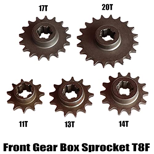 T8F 11T 13T 14T 17T 20T Caja de engranajes delanteros delanteros del diente 2 Trake 47cc 49cc Mini Moto Pocket ATV Dirt Bike (Color : T8F 17T)