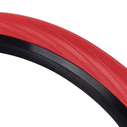 Tannus Tire Cubierta Sólida Airless 700x28c (28-622) Portal | Neumático Macizo Sin Aire 100% Antipinchazos, Bici Carretera, Color Volcano (Rojo), Dureza Hard