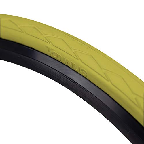 Tannus Tire Cubierta Sólida Airless 700x28c (28-622) Semi Slick | Neumático Macizo Sin Aire 100% Antipinchazos, Bici Carretera, Color Lemon (Amarillo), Dureza Hard
