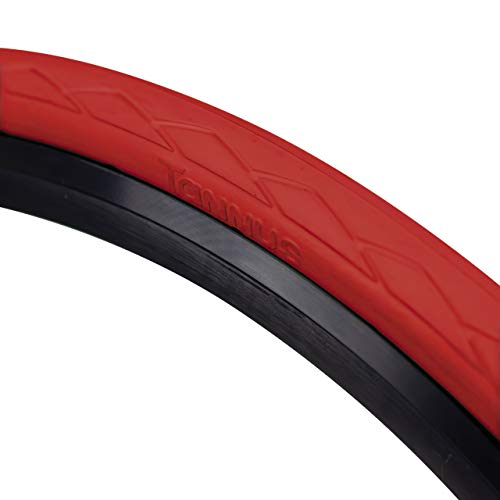 Tannus Tire Cubierta Sólida Airless 700x28c (28-622) Semi Slick | Neumático Macizo Sin Aire 100% Antipinchazos, Bici Carretera, Color Volcano (Rojo), Dureza Regular