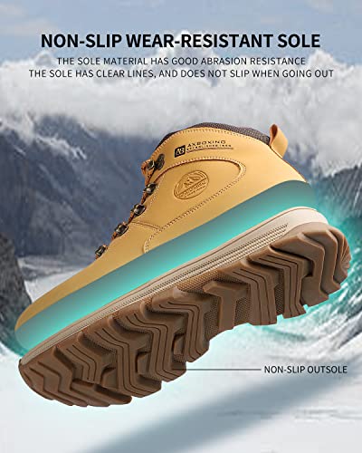 TARELO Botas Hombre Invierno Cálido Forro Piel Zapatos de Nieve Trekking Botines de Senderismo Tamaño 41-46(EU, Negro, Numeric_41)