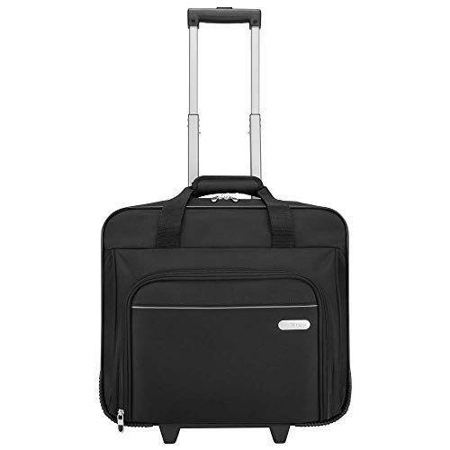 Targus Executive Maletín con asa telescópica, bolsa para portátiles de hasta 15,6", maletín de viaje con prácticas ruedas para viajes de negocios - Negro, TBR003EU