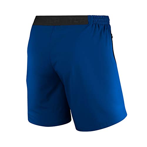 TCA Hombre Elite Tech Pantalones Cortos con Bolsillos con Cremallera - Azul, L