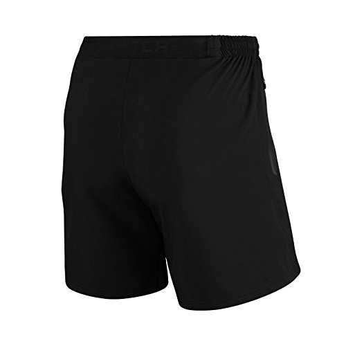 TCA Hombre Elite Tech Pantalones Cortos con Bolsillos con Cremallera - Negro, L