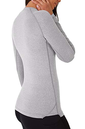 TCA Mujer SuperThermal Camiseta Termica Deportiva - Manga Larga - Marl Grey (Gris), S