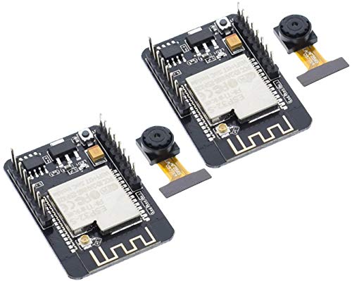 TECNOIOT 2pcs Camera Module ESP32-CAM Bluetooth Module WiFi Board Development ESP32 OV2640 (Camera Included)