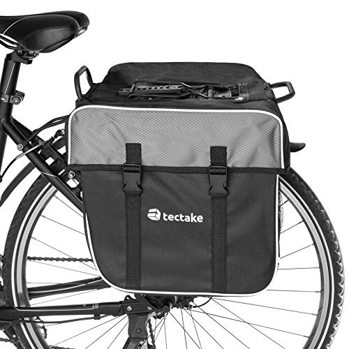 TecTake 35l Alforjas para portaequipajes de Bicicleta con Bolsas Laterales Multiusos