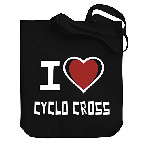Teeburon I Love Cyclo Cross Bicolor Heart Bolsa de Lona 10.5" x 16" x 4"