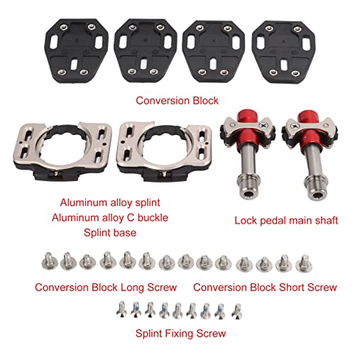 Tefola Pedales SPD, Pedal de autobloqueo de aleación TITA nium para Bicicleta de Carretera, Tacos de Pedal de Abrazadera autoblocantes ultraligeros de 3 rodamientos