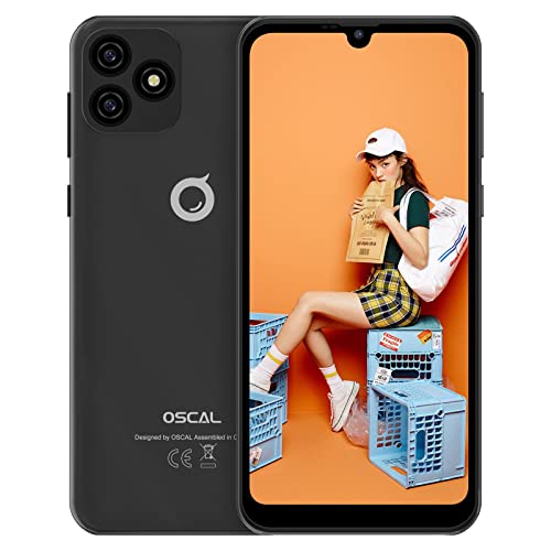 Teléfono Móvil Libres Barato, OSCAL C20 Pro Android 11 Smartphone 4g, 6,088" HD+ Procesador de Otca-Core 32GB ROM 128GB Ampliable MicroSD, Cámara 8MP, Face ID Dual SIM Oferta Moviles - Negro