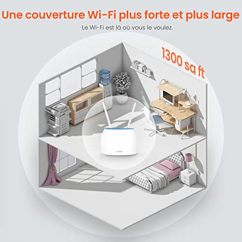 Tenda 4G09 Router 4G AC1200 Dual-Band WiFi 4G LTE con Ranura para Tarjeta SIM, CAT6 300Mbps, Conectividad de hasta 64 Dispositivos, Antenas Desmontables 5dBi 4G