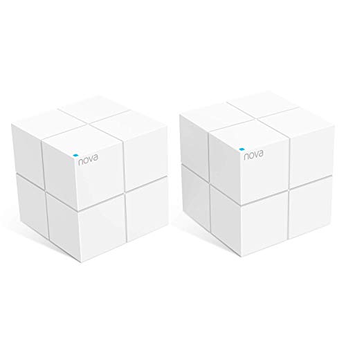 Tenda NOVA Whole Home Mesh Router Sistema WiFi de Red Mesh Banda Dual Cobertura hasta 350m², Wave 2 802.11AC, MU-MIMO, Beamforming, Parent Control, Funciona con Alexa (MW6 2pack)