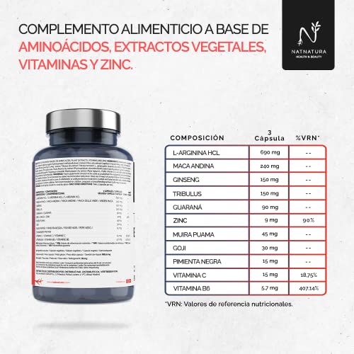 Testosterona. Alta concentración, aumento de rendimiento y resistencia deportiva. . 90 cápsulas vegetales de potenciador de testosterona natural.