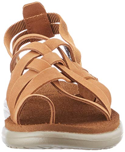 Teva Voya Strappy Leather, Sandalias de Punta Descubierta Mujer, Marrón (Chipmunk CPM), 40 EU