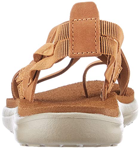 Teva Voya Strappy Leather, Sandalias de Punta Descubierta Mujer, Marrón (Chipmunk CPM), 40 EU