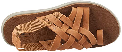 Teva Voya Strappy Leather, Sandalias de Punta Descubierta Mujer, Marrón (Chipmunk CPM), 40 EU