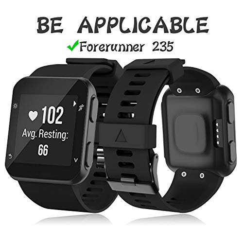 Th-some Correa para Gamin Forerunner 35 - Reemplazo de Banda para Garmin Forerunner 35, Pulsera de Reloj de Repuesto de Silicona Suave para Garmin Forerunner 35 Reloj Inteligente (Negro)