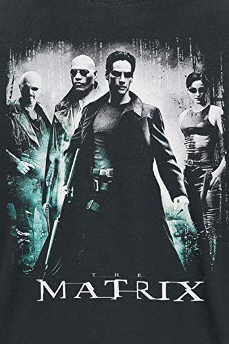 The Matrix Póster Hombre Camiseta Negro XL, 100% algodón, Regular