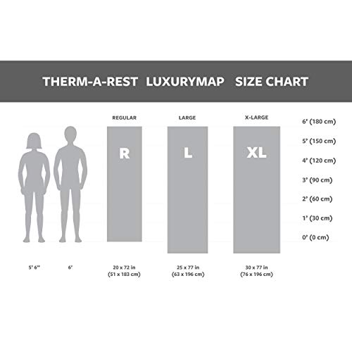 Therm-a-Rest Cojín de Dormir Unisex LuxuryMap WingLock autoinflable, Azul Poseidón, Regular