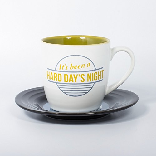 Thumbs Up lmmughdn Hard Day 's Night Conjunto de Taza/Plato cerámica Blanco 15,7 x 10 x 15,7 cm