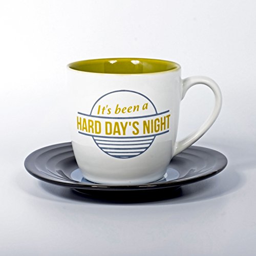 Thumbs Up lmmughdn Hard Day 's Night Conjunto de Taza/Plato cerámica Blanco 15,7 x 10 x 15,7 cm