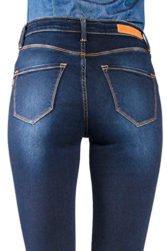 Tiffosi One Size High_1 Vaqueros Slim, Azul (Dark Wash), (Tamaño del Fabricante:T/U) para Mujer