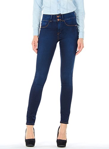 Tiffosi One_Size_Double_Up_1 Vaqueros Straight, Azul (Blue), Única para Mujer