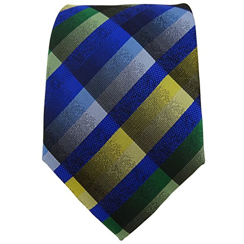 TigerTie - Corbata - azul verde gris amarillo a cuadros