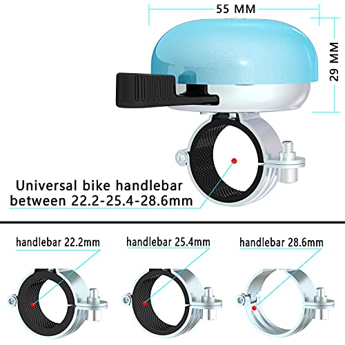 Timbre para Bicicleta, clásico de latón con Bonito Tono Fuerte para Bicicleta de Carretera, Bicicleta de montaña, Accesorios de Ciclismo (Azul - Mano Izquierda - 1 Pieza)